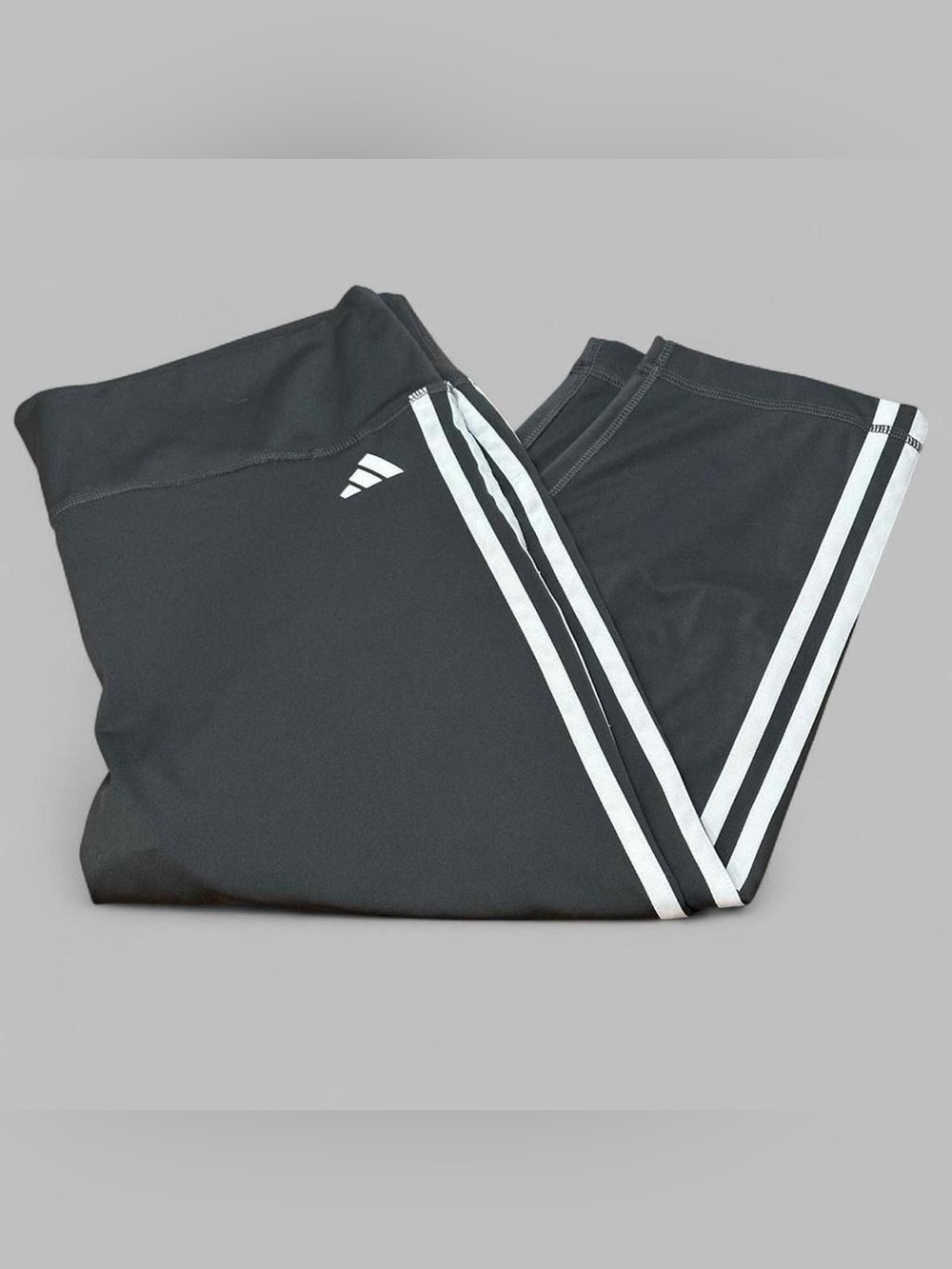 Adidas Women’s 3/4 Leggings Dark Gray 3 stripe 2XL